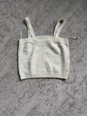 Dreamers By Debut Cream Knit Tank Top Sweater